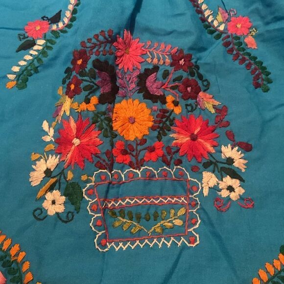 Girls Mexican Dress Puebla Short Sleeve - Picture 3 of 7